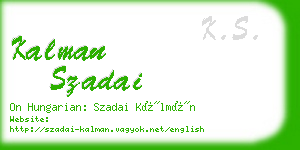 kalman szadai business card